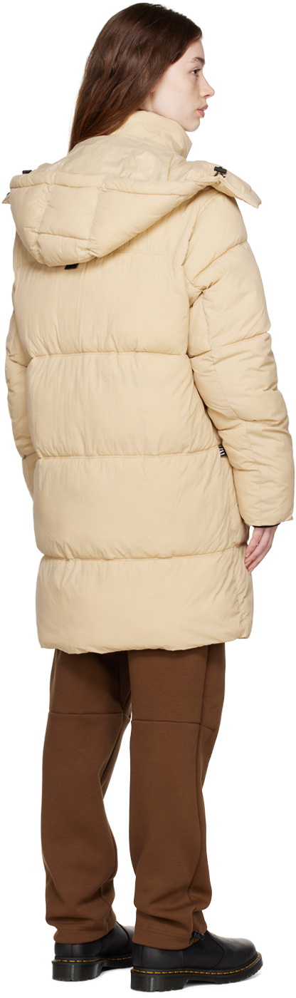 The Very Warm Beige Long Hooded Puffer Jacket