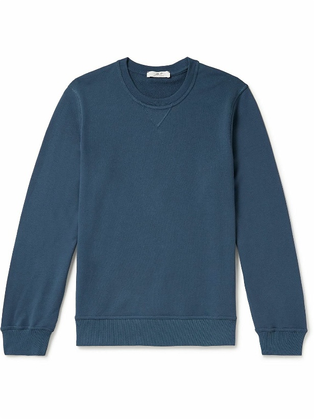 Photo: Mr P. - Garment-Dyed Cotton-Jersey Sweatshirt - Blue