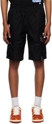 AAPE by A Bathing Ape Black Moonface Patch Cargo Shorts