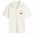 Drôle de Monsieur Men's Open Collar Polo Shirt in Off White