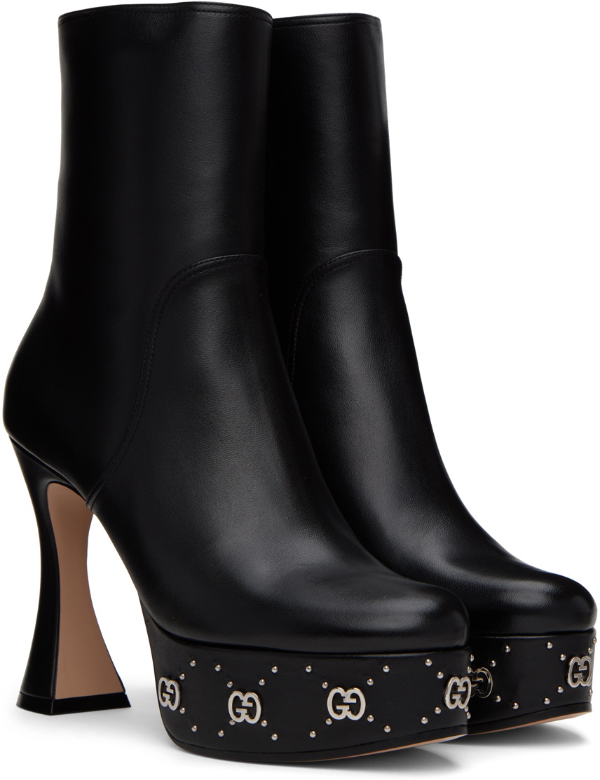 Gucci Black GG Studs Boots