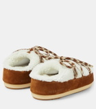 Moon Boot Suede-trimmed shearling mules