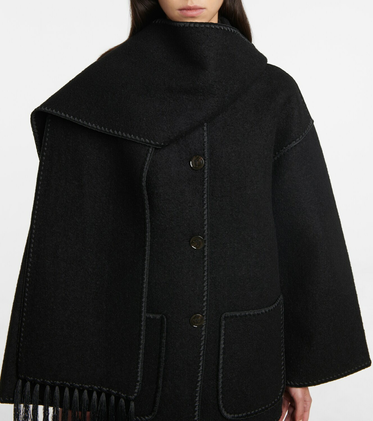 TOTEME ジャケット Embroidered wool-blend scarf jacket728506 Embroidered scarf jacket camel – TOTEME