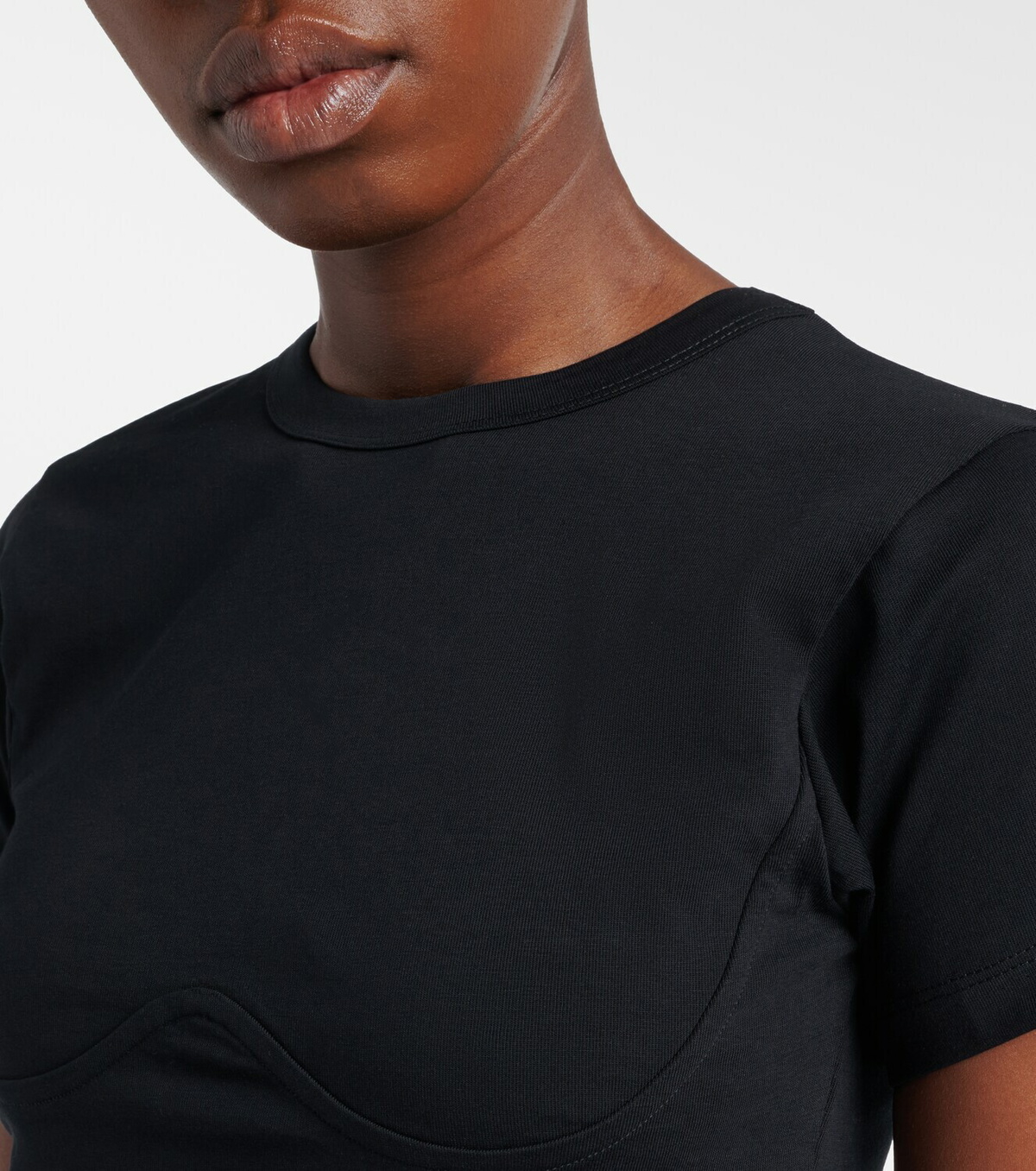 The Attico Cropped cotton jersey T-shirt
