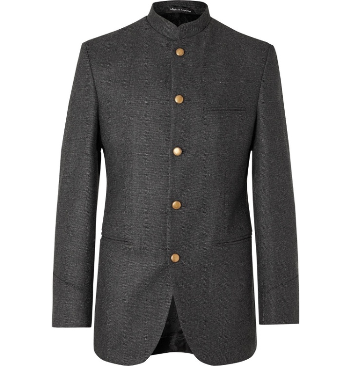 Photo: Favourbrook - Charcoal Shaftesbury Slim-Fit Cashmere-Twill Jacket - Gray