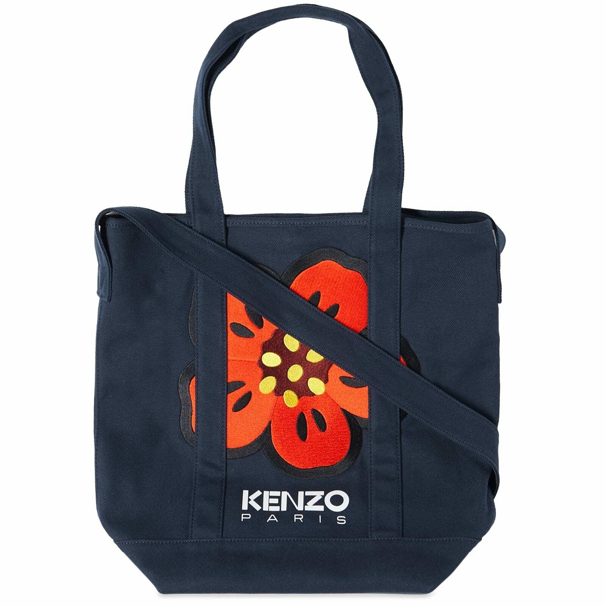 Kenzo Flower Logo Tote Bag in Navy Blue Kenzo