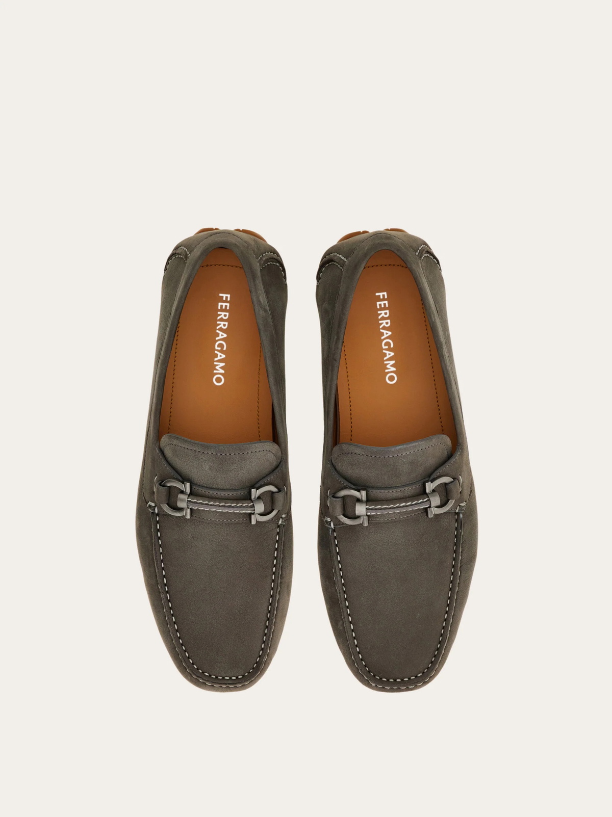 Ferragamo Mens Gancini ornament driver in Grey