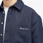 Jacquemus Men's Boulanger Quilted Shirt Jacket in Dark Navy