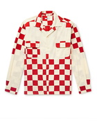 BODE - Racing Camp-Collar Checked Cotton Shirt - Red