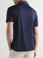 Brunello Cucinelli - Silk and Cotton-Blend Polo Shirt - Blue