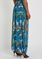 Etro Patterned Balloon-leg Georgette Trousers Blue