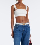 Dolce&Gabbana Cotton and linen-blend crop top