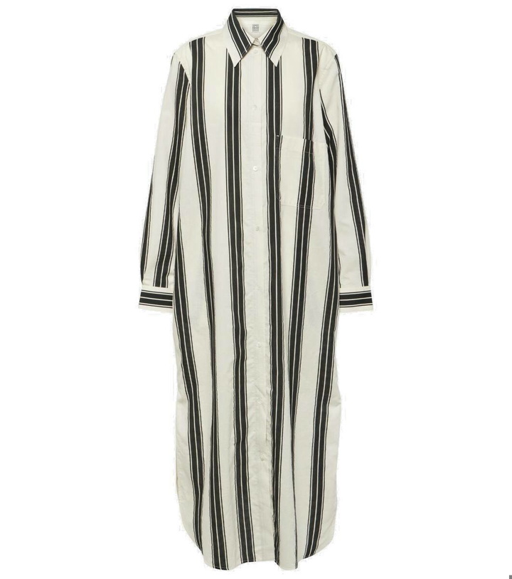 Photo: Toteme Jacquard striped cotton-blend shirt dress