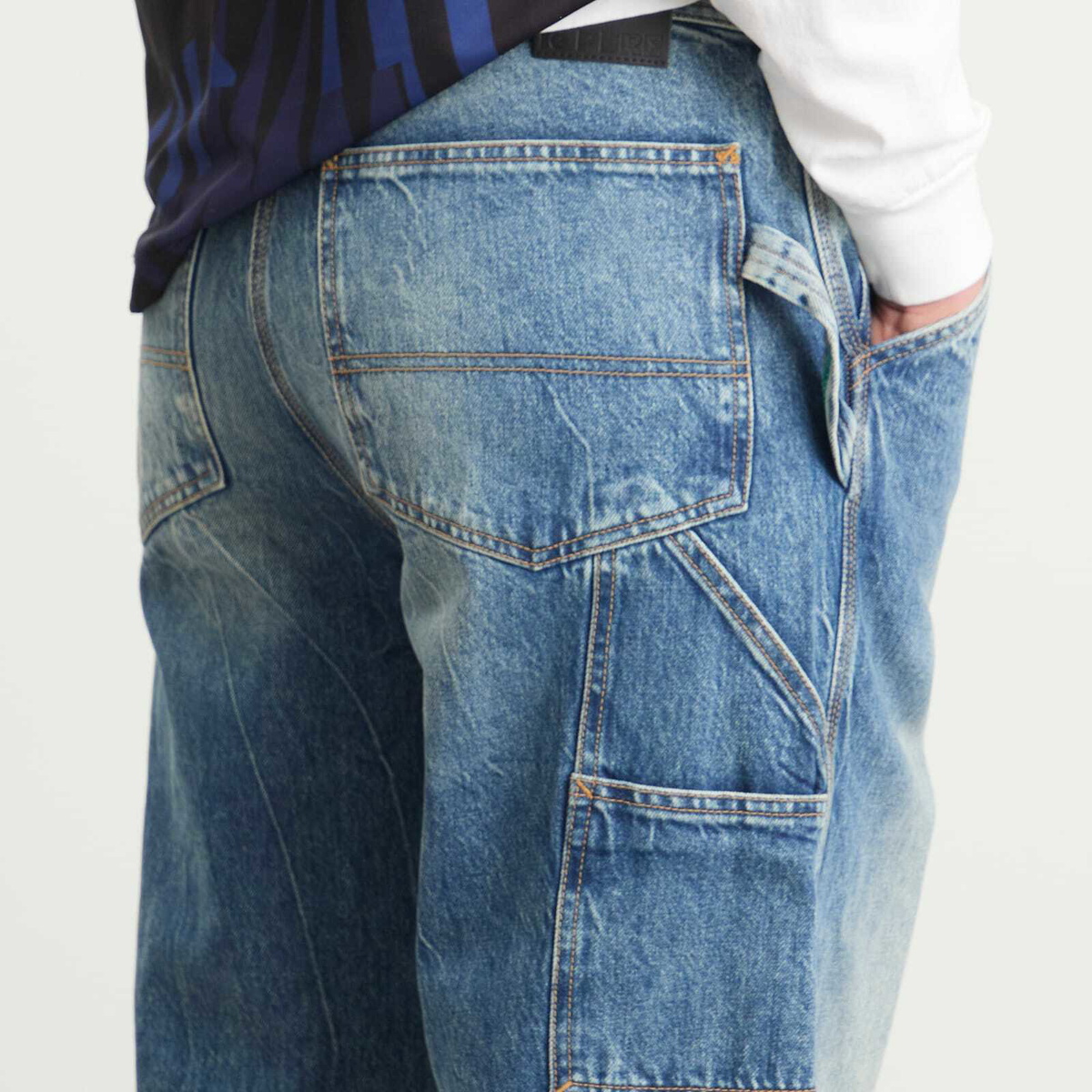 Le Père Men's Denim Cargo in Bepop Marine