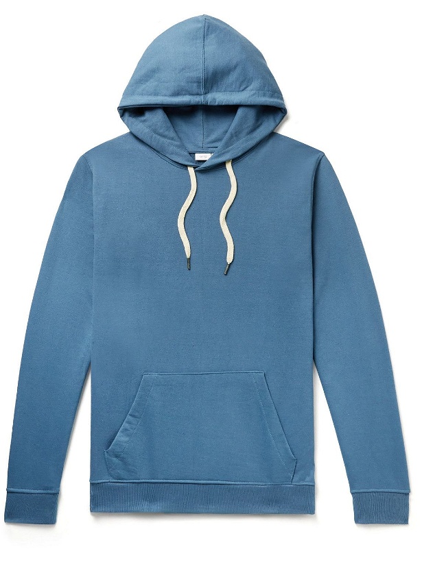 Photo: Onia - Cotton-Blend Jersey Hoodie - Blue