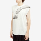 MM6 Maison Margiela Men's Hand Print Sleeveless T-Shirt in Off White