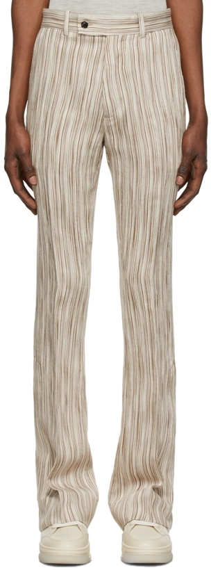 Photo: AMIRI Beige & Brown Viscose Trousers