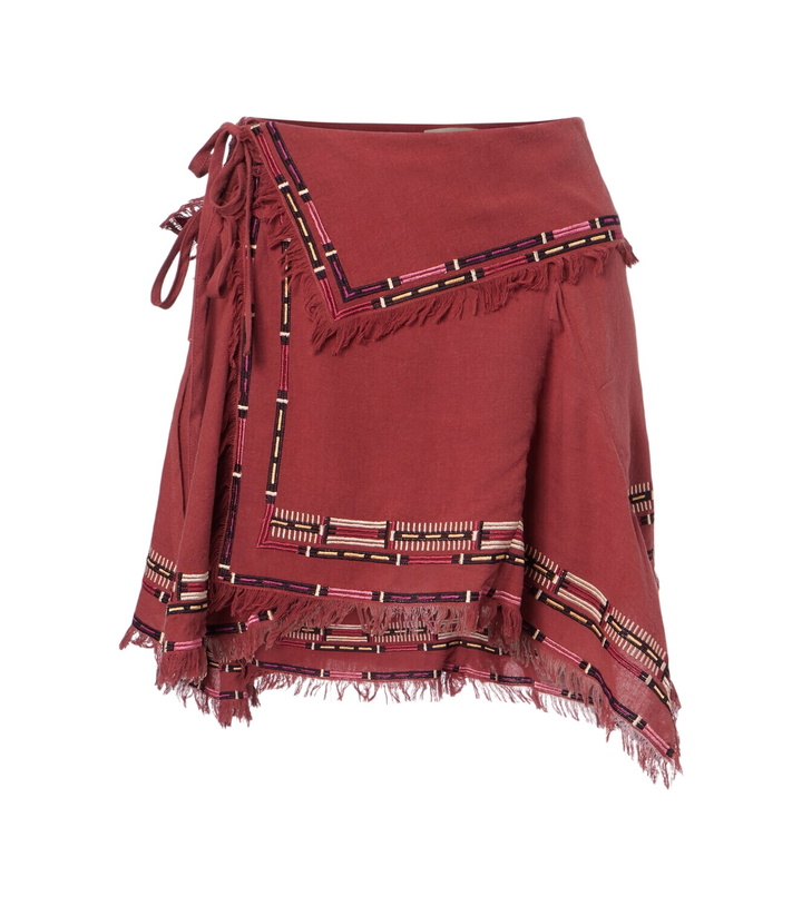 Photo: Isabel Marant Feriel embroidered silk wrap miniskirt