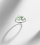 Kamyen 18kt white gold and enamel ring with diamonds
