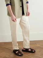 John Lobb - Milford Leather-Trimmed Suede Sandals - Brown