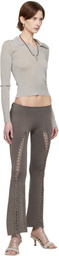 Isa Boulder Gray Suture Front Lounge Pants