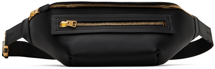 Photo: TOM FORD Black Soft Grain Leather Buckle Pouch