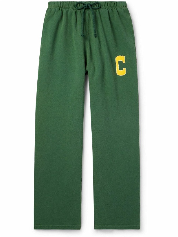 Photo: Cherry Los Angeles - Parachute Straight-Leg Logo-Appliquéd Cotton-Jersey Sweatpants - Green