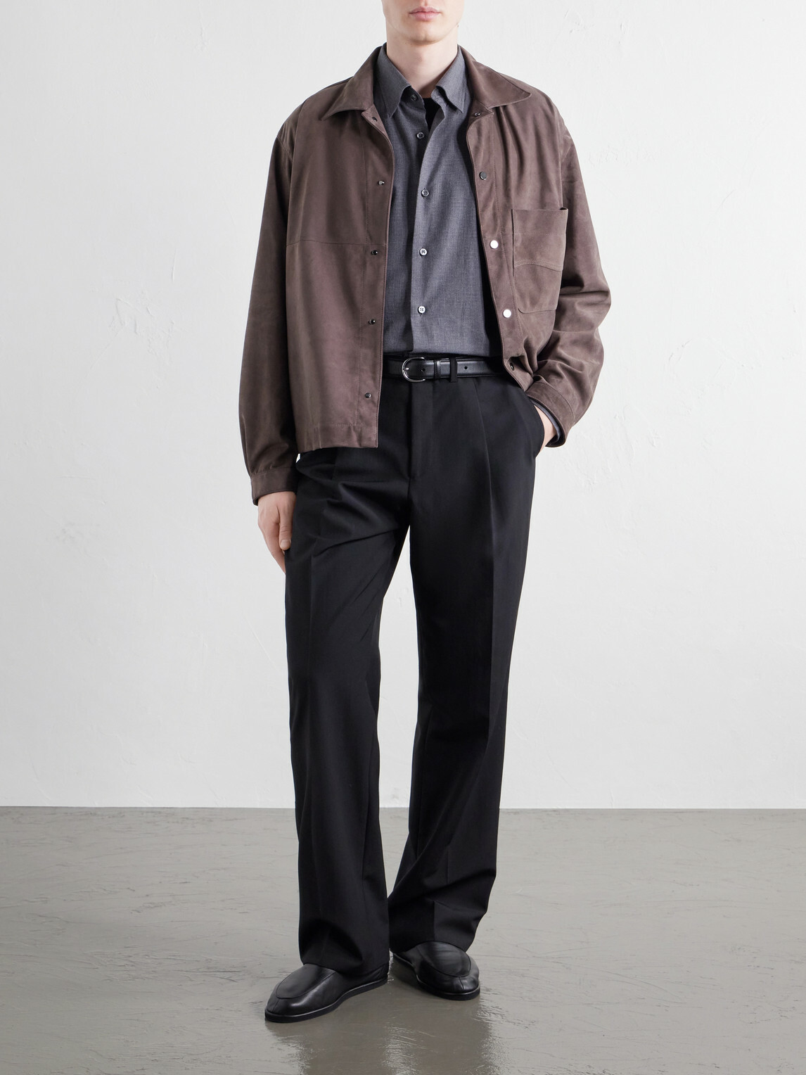 Brioni - Houndstooth Woven Cotton Shirt - Gray