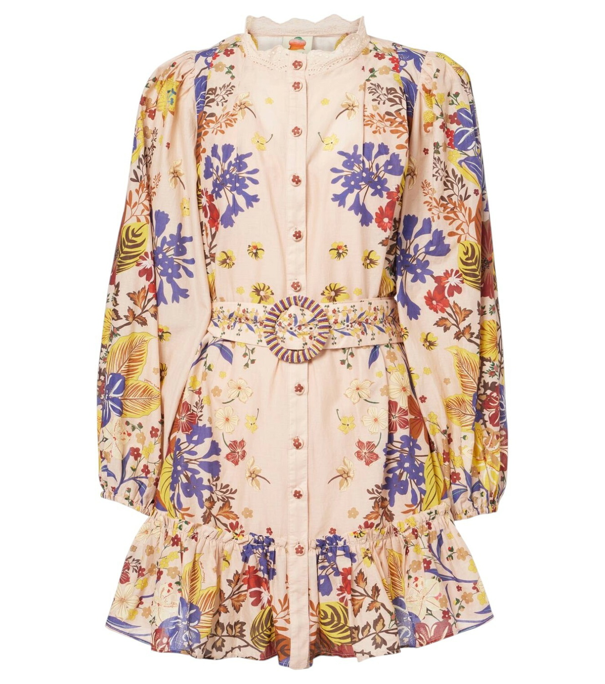 Farm Rio Pastel Orange Linen Dress Farm Rio