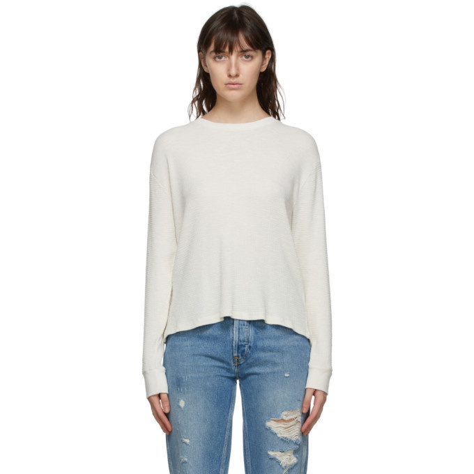 Advent Foresee cilia Re/Done Off-White Thermal Long Sleeve T-Shirt Re/Done