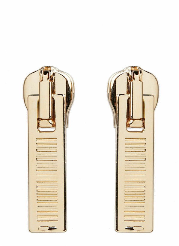 Photo: Barcode Zipper Earrings in Gold