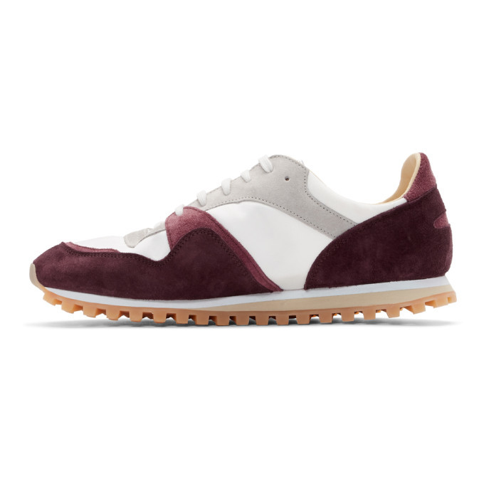 Spalwart Burgundy and White Marathon Trail Low Sneakers