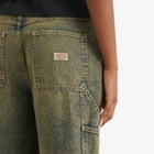 Dickies Women's Carpenter Denim Jort in Yellow Fade Indigo
