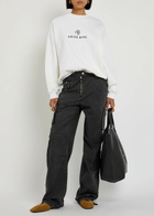 Anine Bing Jaci Logo Cotton-blend Sweatshirt White
