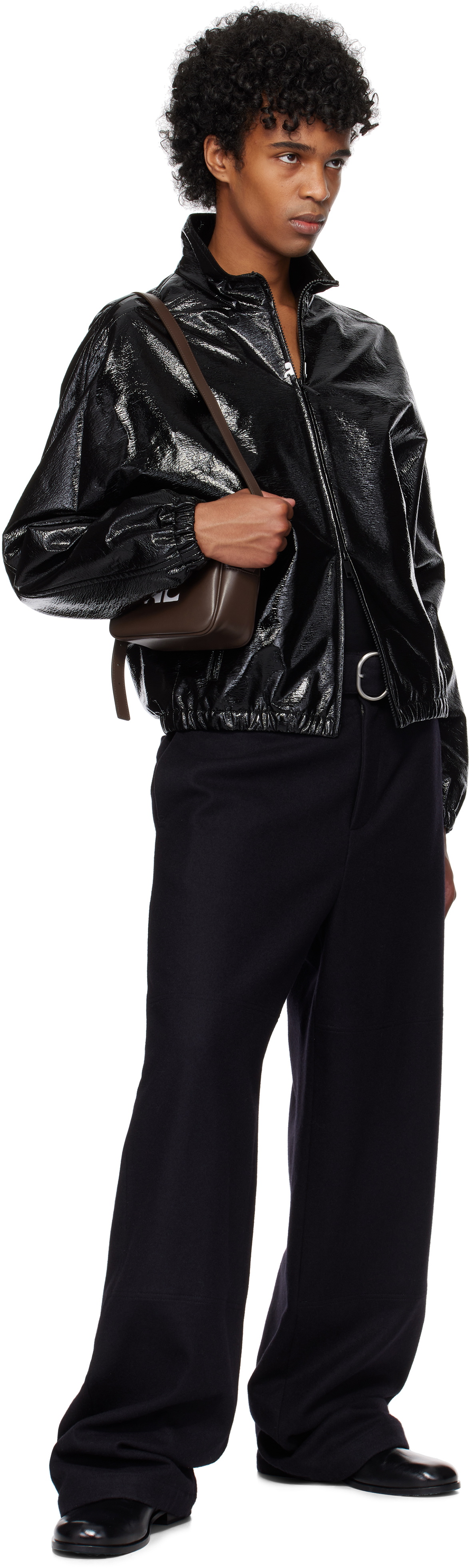 ジャケット COURREGES VINYL BOMBER JACKET Courrèges Black Tracksuit Vinyl Bomber Jacket Courreges