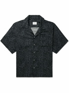Rhude - Camp-Collar Logo-Embroidered Snake-Print Twill Shirt - Black