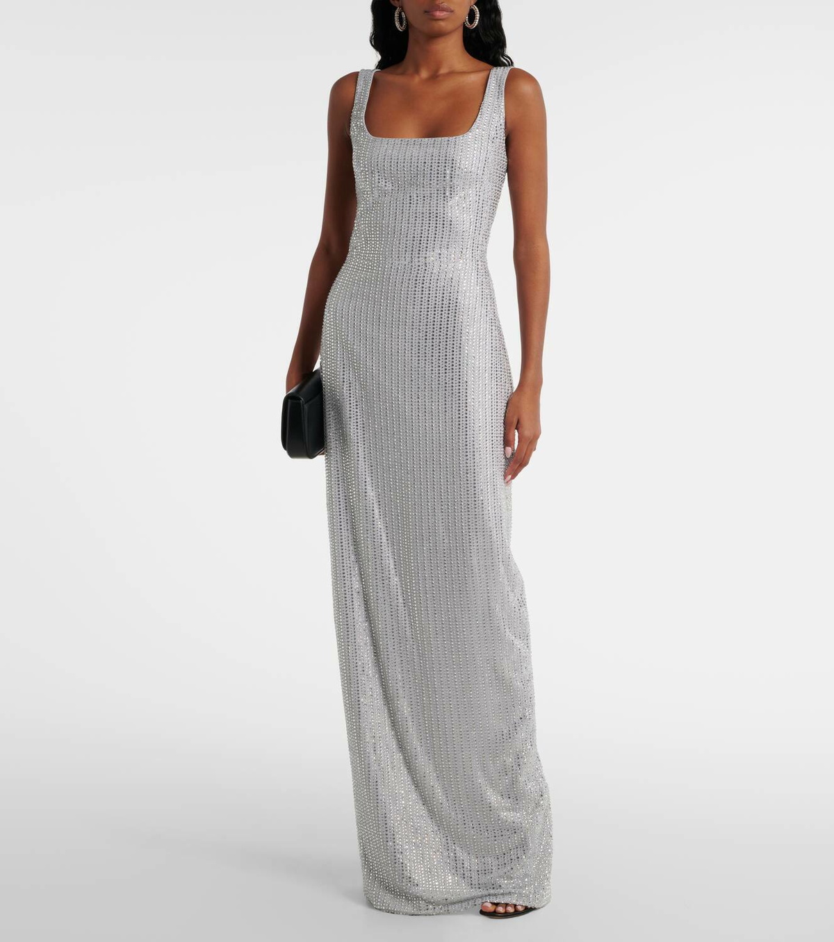 Rasario Crystal-embellished chiffon gown