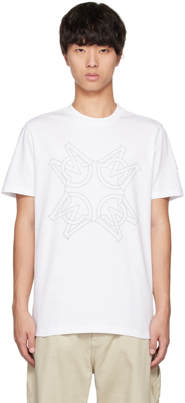 Photo: Moncler White Monogram T-Shirt