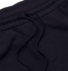 Moncler - Slim-Fit Grosgrain-Trimmed Loopback Cotton-Jersey Track Pants - Blue