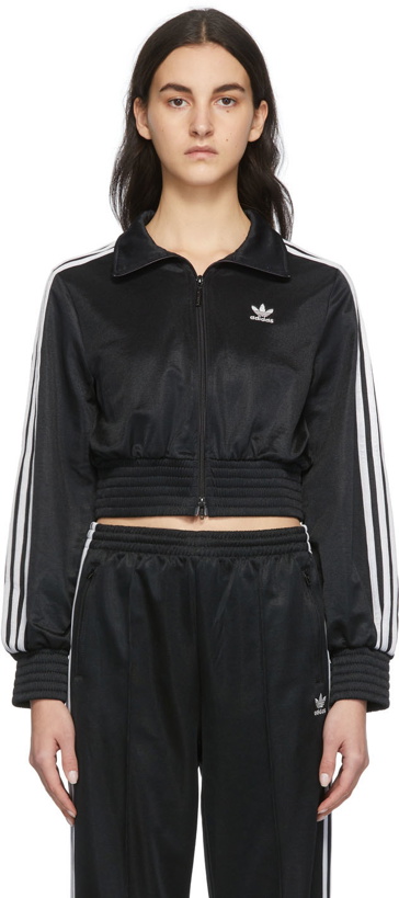 Photo: adidas Originals Black Adicolor High-Shine Zip Sweater