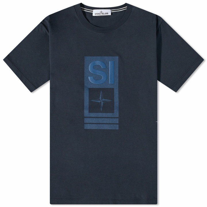 Photo: Stone Island Men's Abbrevaiation One Graphic T-Shirt in Navy