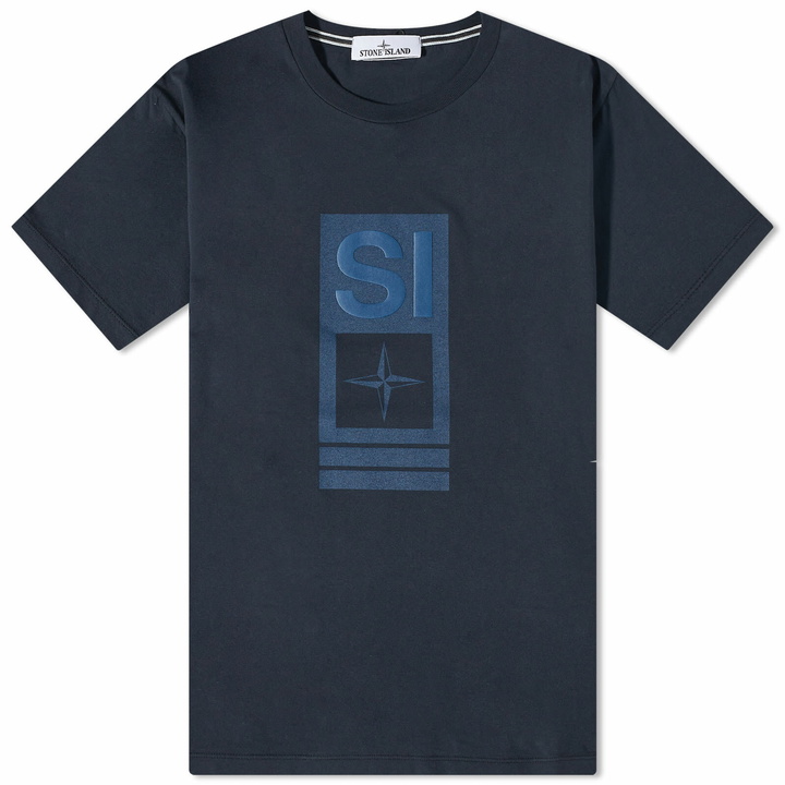 Photo: Stone Island Men's Abbrevaiation One Graphic T-Shirt in Navy