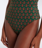 Johanna Ortiz Printed ruched swimsuit