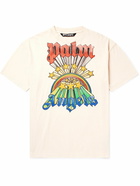 Palm Angels - Distressed Logo-Print Cotton-Jersey T-Shirt - White