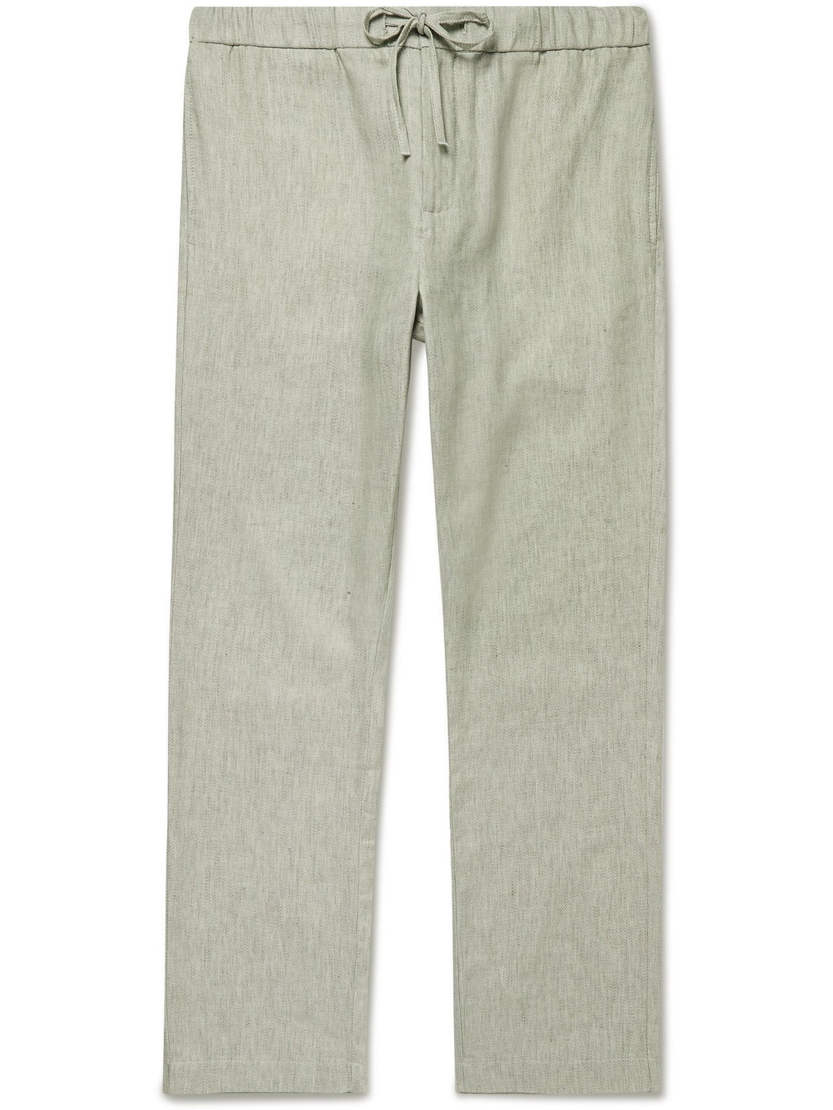 FRESCOBOL CARIOCA - Oscar Slim-Fit Tapered Linen and Cotton-Blend  Drawstring Trousers - Green