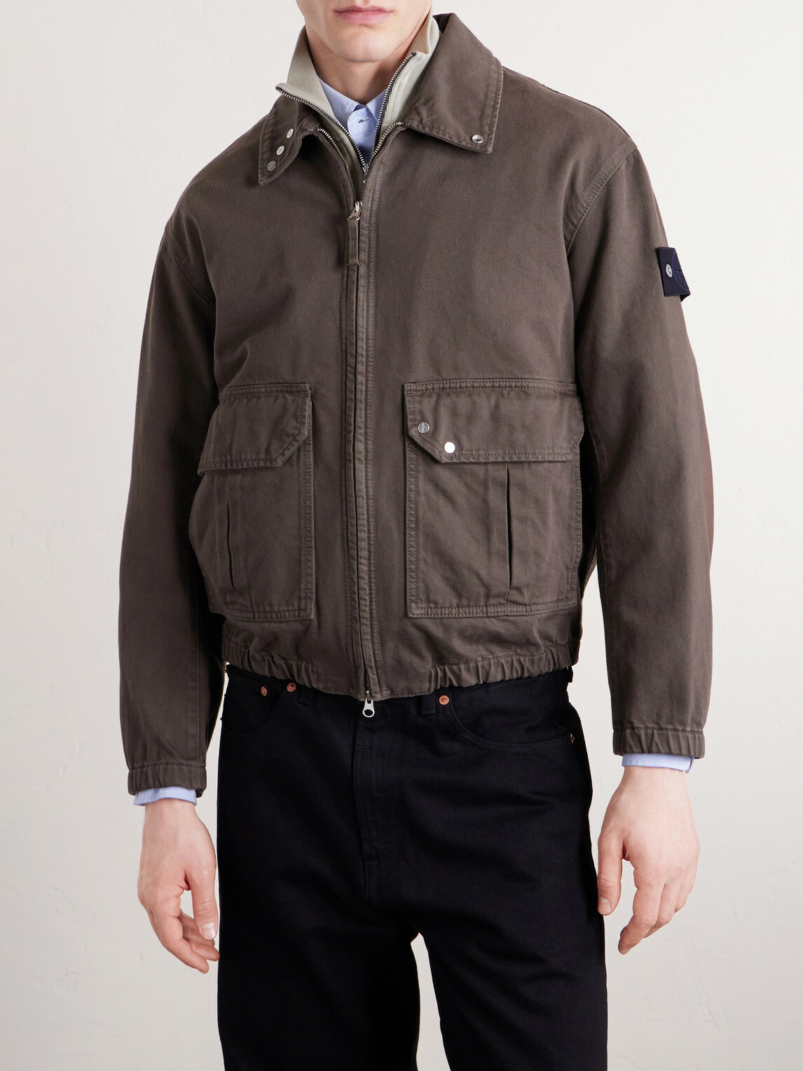 Stone Island - Garment-Dyed Light Bull Denim-tc Jacket - Brown