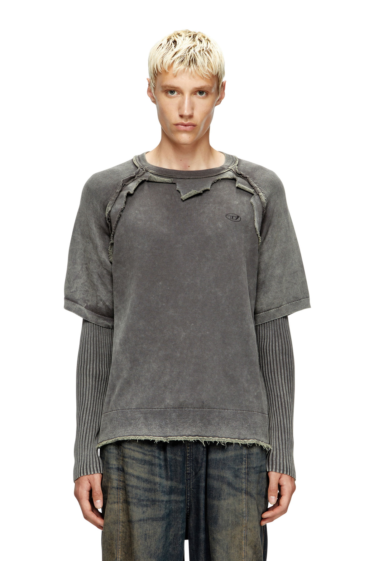 diesel-layered-sweater-with-destroyed-effect-knitwear-mens-in-grey-diesel
