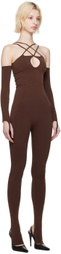 ANDREĀDAMO Brown Keyhole Jumpsuit