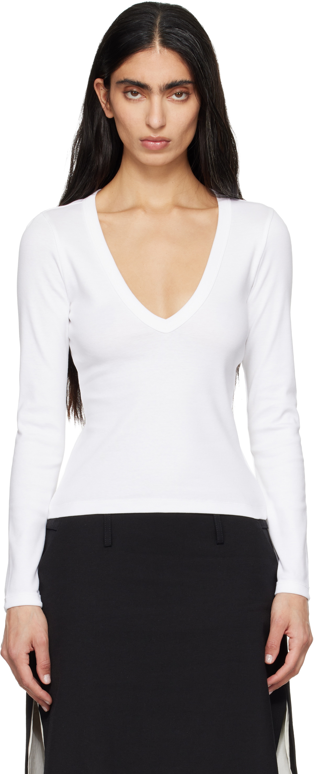 FLORE FLORE White Dewi Longsleeve T-shirt