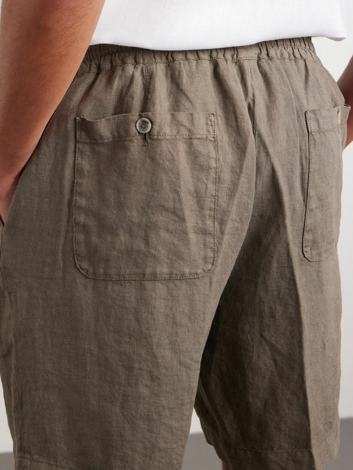 Altea - Samuel Straight-Leg Linen Drawstring Shorts - Green